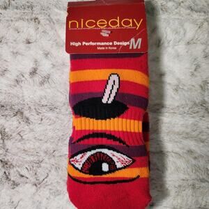 Niceday Thick and Warm Red and Orange Stoner Winter Sports Ski Snowboard Socks